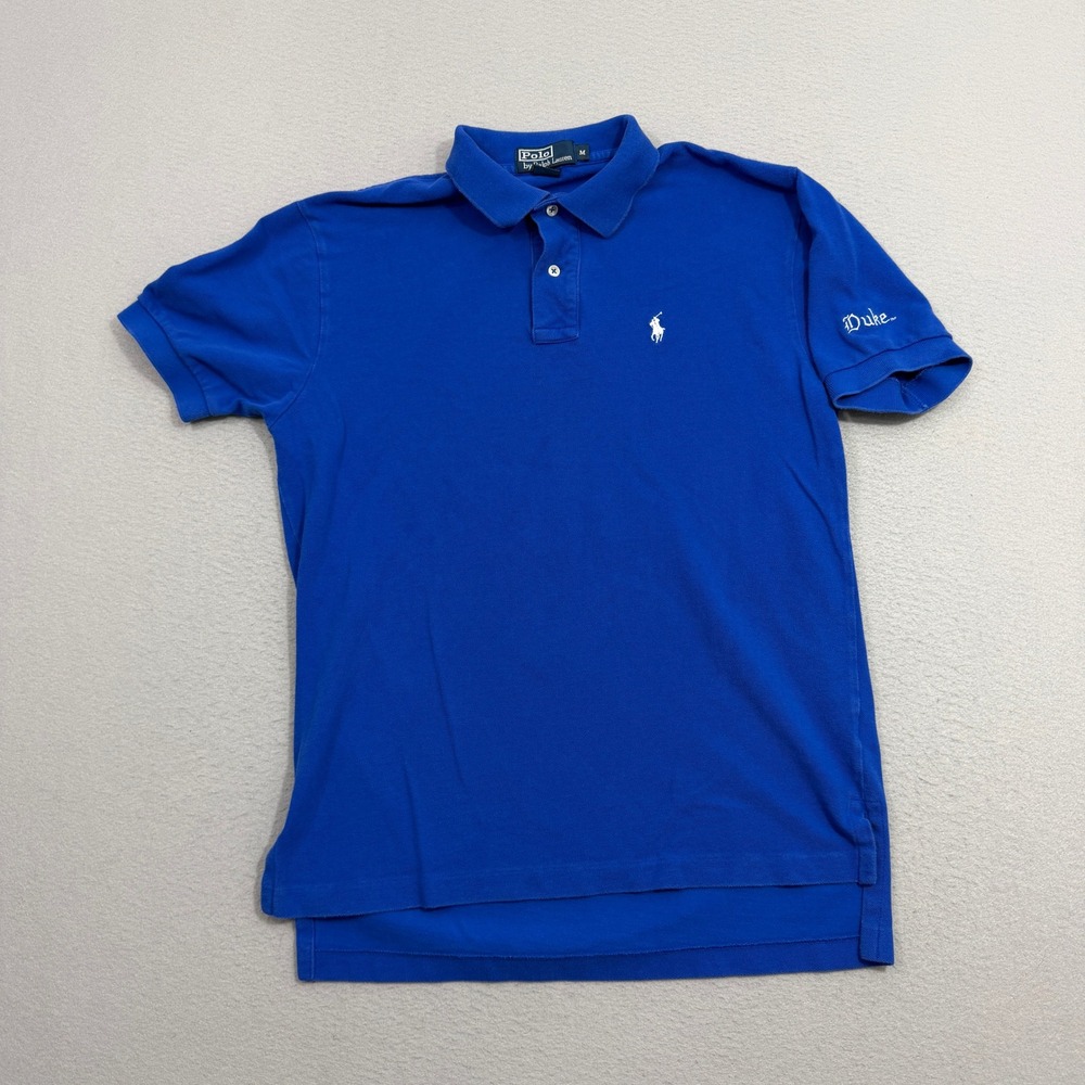 Vintage Polo Ralph Lauren Duke University Blue Devils Shirt Medium Blue Preppy